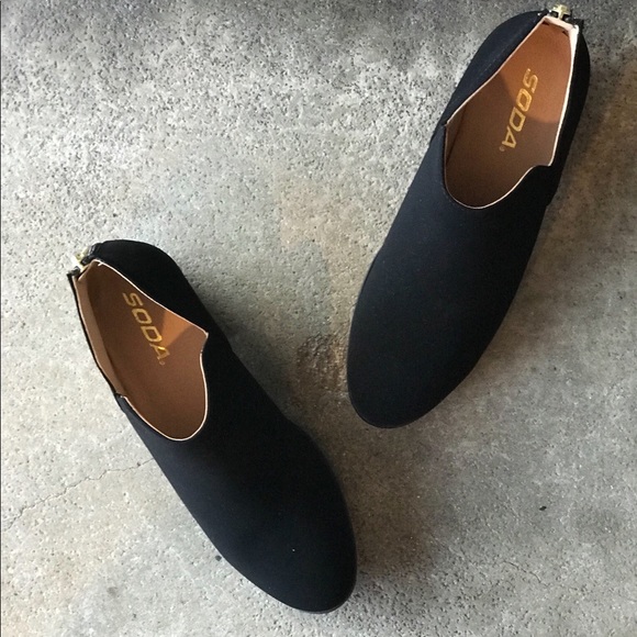 Soda Black on Black Low 1.75” Heel Ankle Bootie - Picture 5 of 7